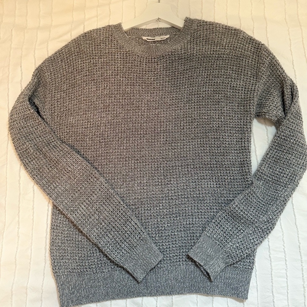 Grey Knit Blue Notes Sweater